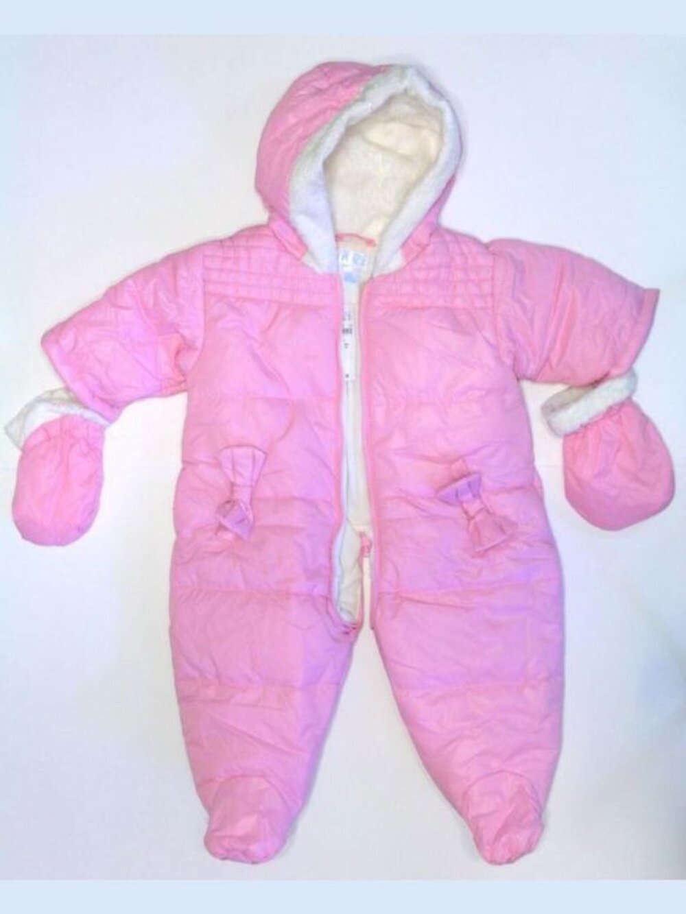 NWT THE CHILDREN'S PLACE BABY GIRL SNOWSUIT PUFFER PINK 3-6 Months SOFT LINING
